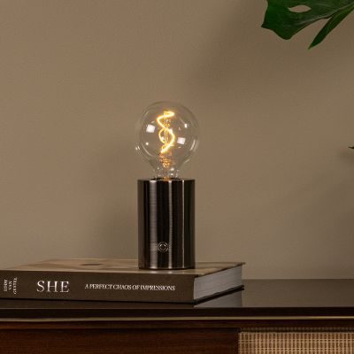 Candeeiro de mesa recarregável moderno cinzento, Vivo, com dimmer tátil