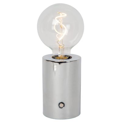 Candeeiro de mesa recarregável moderno cromo, Vivo, com dimmer tátil