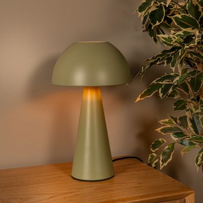Candeeiro de mesa retrô verde, Jorgo, com interruptor