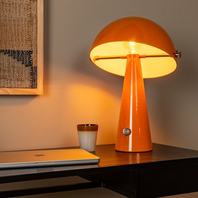 Candeeiro de mesa retrô laranja, Barone, com interruptor