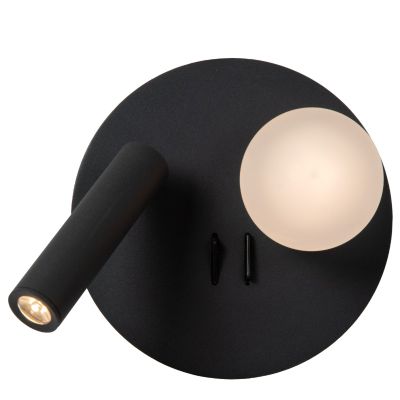 Candeeiro de cabeceira moderno preto, Matiz, 3,5W, LED 3000K, com interruptor