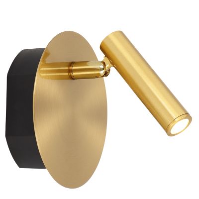 Candeeiro de cabeceira moderno dourado, Jolijn, 2W, LED 3000K, com interruptor