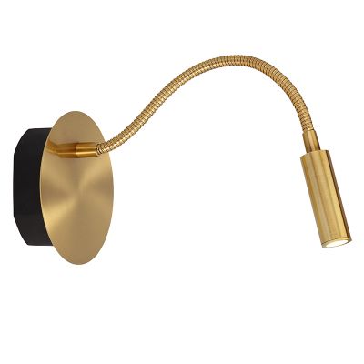 Candeeiro de cabeceira moderno dourado, Jolijn, 2W, LED 3000K, com interruptor