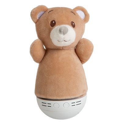 Candeeiro de mesa quarto infantil moderno castanho, Dolly, 3W, LED RGB, com interruptor