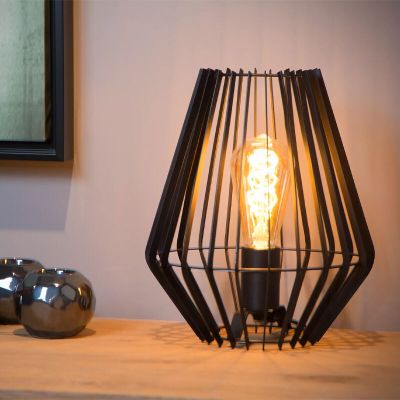 Candeeiro de mesa moderno preto, Reda, com interruptor
