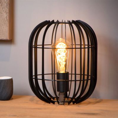 Candeeiro de mesa moderno preto, Reda, com interruptor