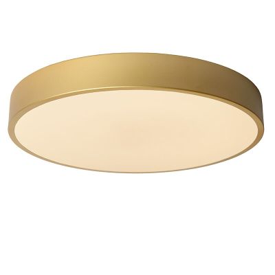 Plafon moderno dourado, Unar, 24W, LED 2700K, regulável em 3 níveis