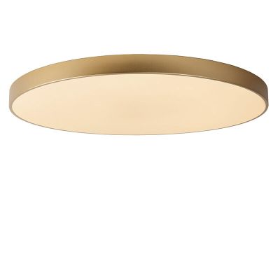 Plafon moderno dourado, Unar, 80W, LED 2700K, regulável em 3 níveis