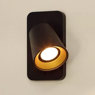 Foco de parede moderno preto, Turnon, com interruptor
