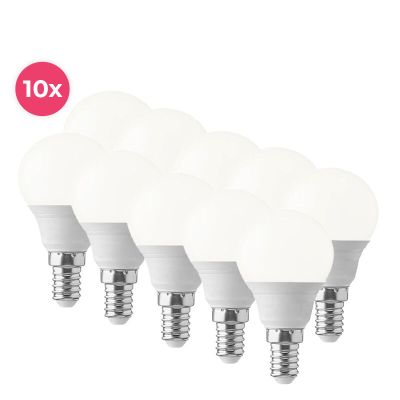 Pacote com 10 lâmpadas LED globo Lasco E14, branco quente, 3W