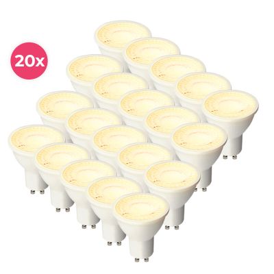 Pacote com 20 lâmpadas LED GU10 brancas dimerizáveis ​​Antonie, 5 W, branco quente.