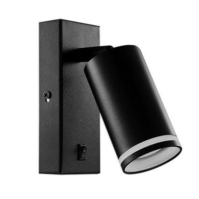 Foco de parede moderno preto, Yorinde, com interruptor