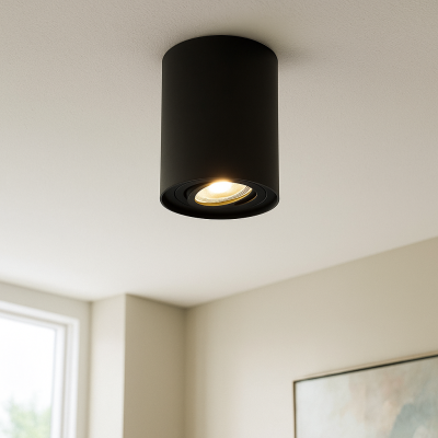 Aplique de teto preto moderno, Onno