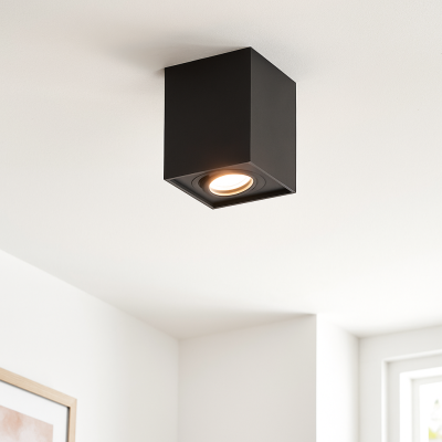 Aplique de teto preto moderno, Dane