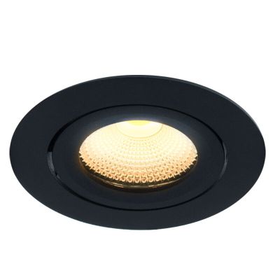 Foco de encastrar de alumínio preto, Wimke, 5W, LED 3000K, IP44