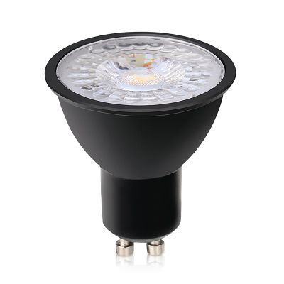 Lâmpada LED GU10 dimerizável Antonie, preta, 3W, 3000K