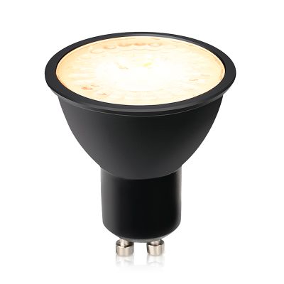 Lâmpada LED GU10 dimerizável Antonie, preta, 5W, 3000K