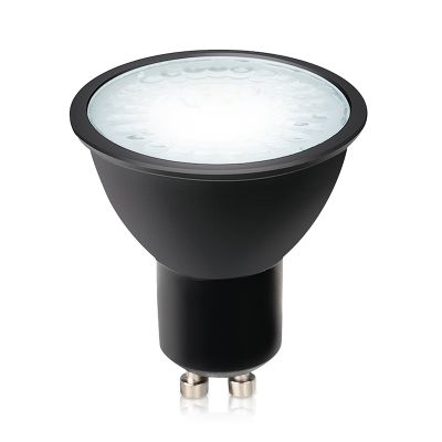 Lâmpada LED GU10 dimerizável Antonie, preta, 7W, 4000K