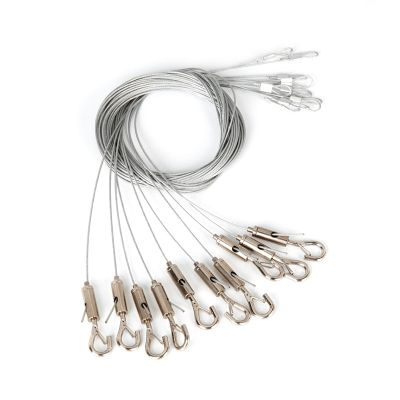 10 cabos de suspensão com gancho, 2m, para a linha de luz Saturn Light.