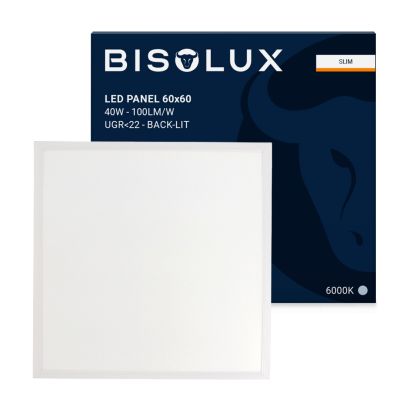 Painel LED 60x60 - 40W - 6000K - UGR<22 - retroiluminado - borda estreita