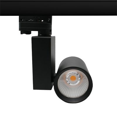 Refletor de trilho trifásico preto Deena, 18W, 3000K, Pro