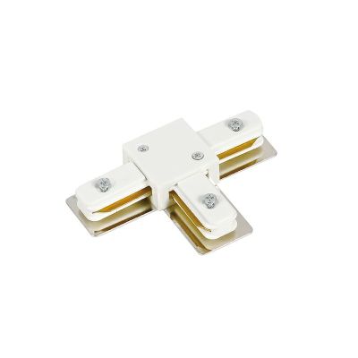 Conector em T para iluminação de trilho monofásica, branco