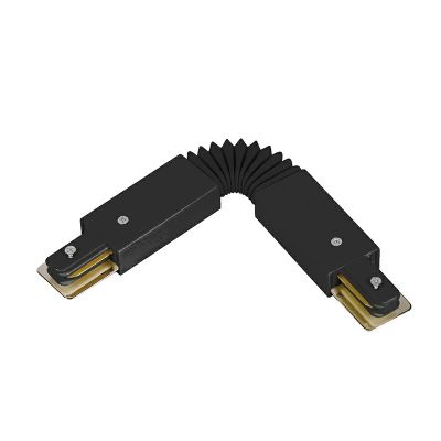 Conector flexível para iluminação de trilho monofásica, preto