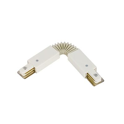 Conector flexível para iluminação de trilho monofásica, branco