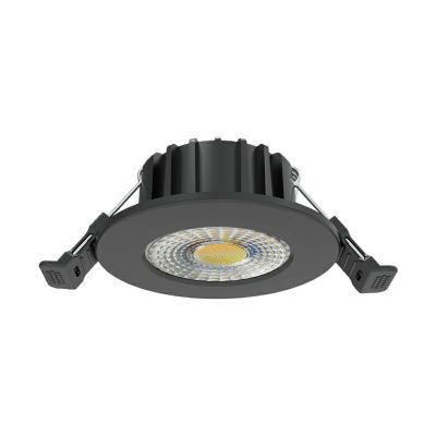 Luminária de embutir preta em alumínio, Hobie, 6W, LED com interruptor branco, IP65