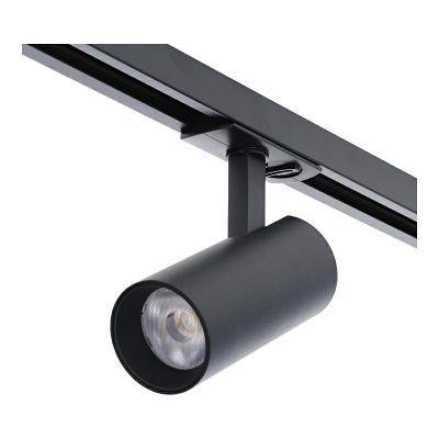 Spot de alumínio monofásico preto para trilho, Enno, 10W, LED com interruptor branco
