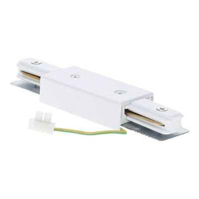 Conector em forma de I para iluminação de trilho monofásica, branco