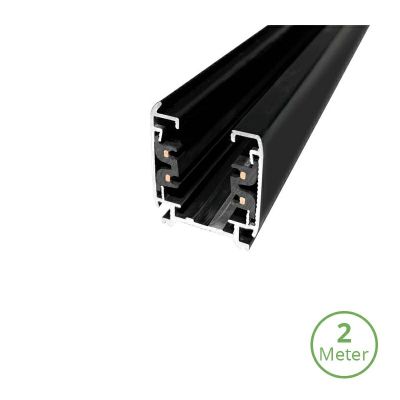 Trilho trifásico, 2 metros, preto, Pro