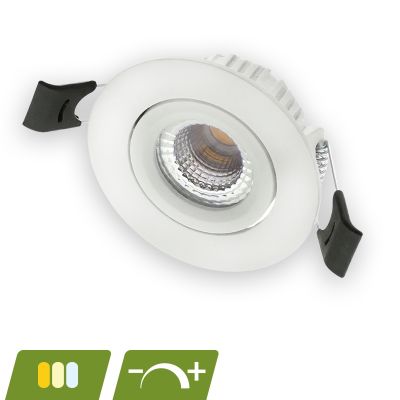 Luminária embutida branca de alumínio, modelo Phyllis, 5W, LED com interruptor branco, IP65