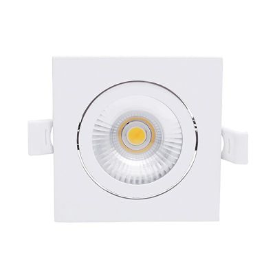 Luminária de embutir branca em alumínio, Loura, 6W, LED com interruptor branco, IP65