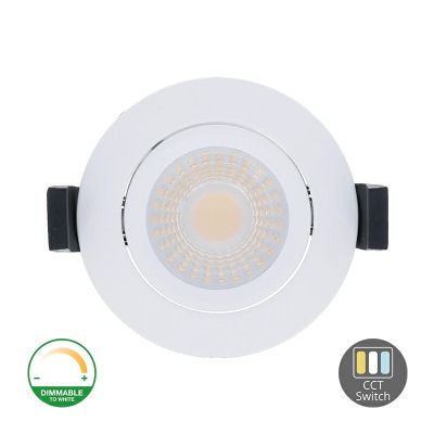 Luminária de embutir branca em alumínio, Maite, 7W, LED com interruptor branco, IP65