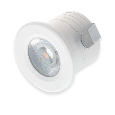 Mini spot embutido branco em alumínio, Philomena, 2W, LED 2700K, IP44