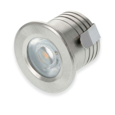 Mini projetor embutido prateado em alumínio, Philomena, 2W, LED 2700K, IP44