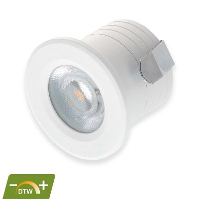Mini foco embutido branco em alumínio, Philomena, 2W, LED com intensidade ajustável de quente a alta, IP44