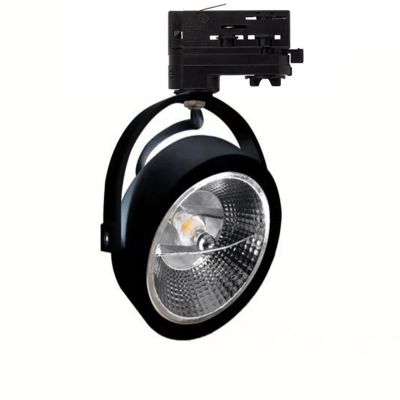 Refletor de trilho trifásico preto Tirsa, 12W, com intensidade ajustável até um tom quente, Pro