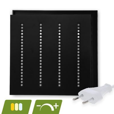 Painel LED preto com veneziana 60x60 - 30W - interruptor branco - regulável - UGR <16