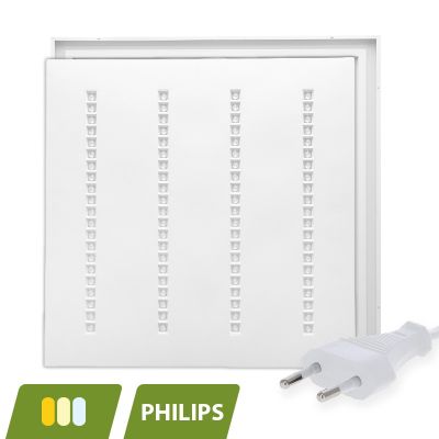 Painel LED Louvre 60x60 - 30W - interruptor branco - UGR <16