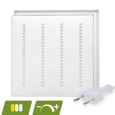 Painel LED Louvre 60x60 - 30W - interruptor branco - regulável - UGR <16