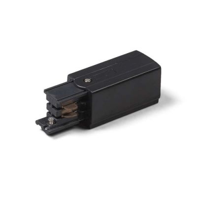 Conector de alimentação para iluminação de trilho trifásica, lado direito, preto, Pro