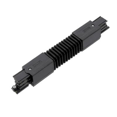 Conector flexível para iluminação de trilho trifásica, preto, Pro