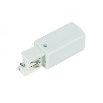 Conector de alimentação para iluminação de trilho trifásica, à direita, branco, Pro