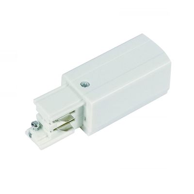 Conector de alimentação para iluminação de trilho trifásica, esquerdo, branco, Pro