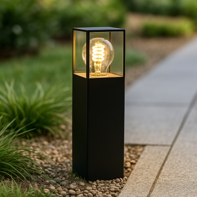 Candeeiro para exterior preto moderno, Sanel, IP44