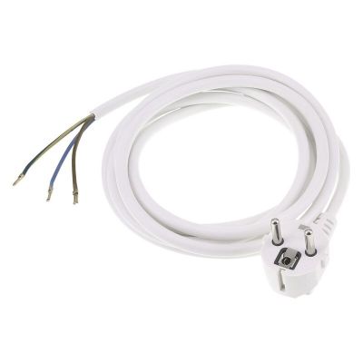 Cabo de conexão Q-Link com aterramento, 2500 W, 3 x 1,0 mm, 2,5 m, branco
