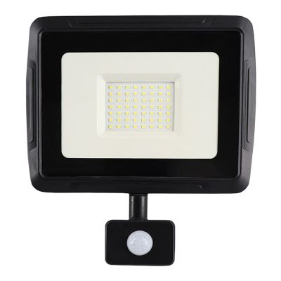 Holofote com sensor de movimento preto de alumínio, Miro, 50W, LED 6000K, IP65