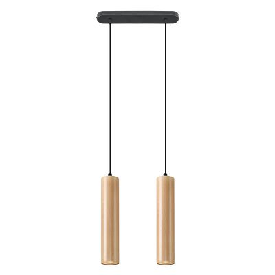 Candeeiro suspenso de madeira castanho, Francina